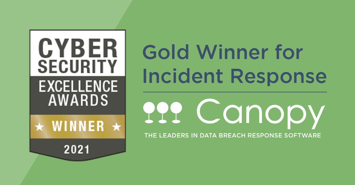 Canopy is a Gold Winner (Incident Response) in 2021's Cybersecurity Excellence Awards