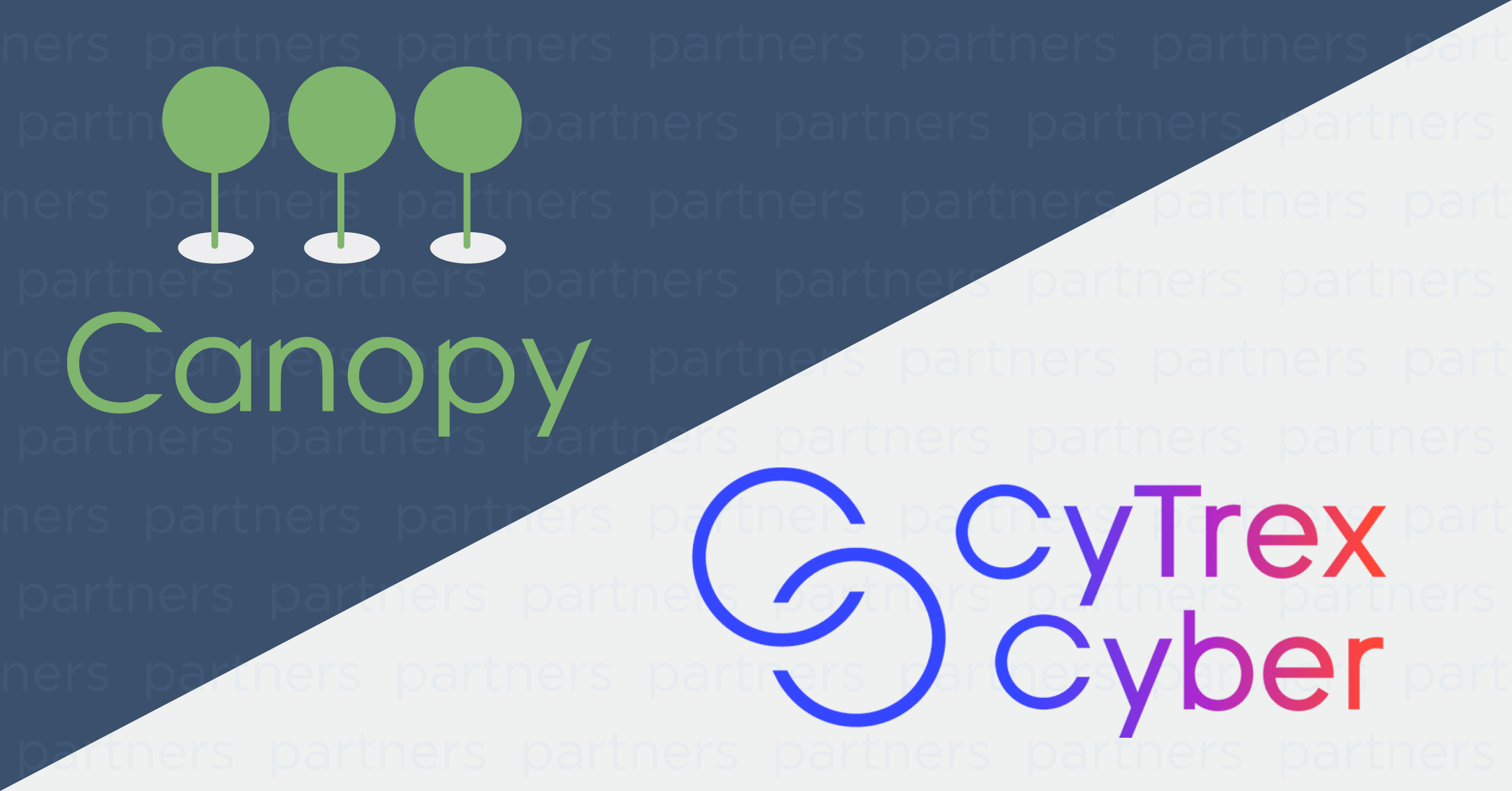 Canopy and CyTrex Cyber logos on partners background