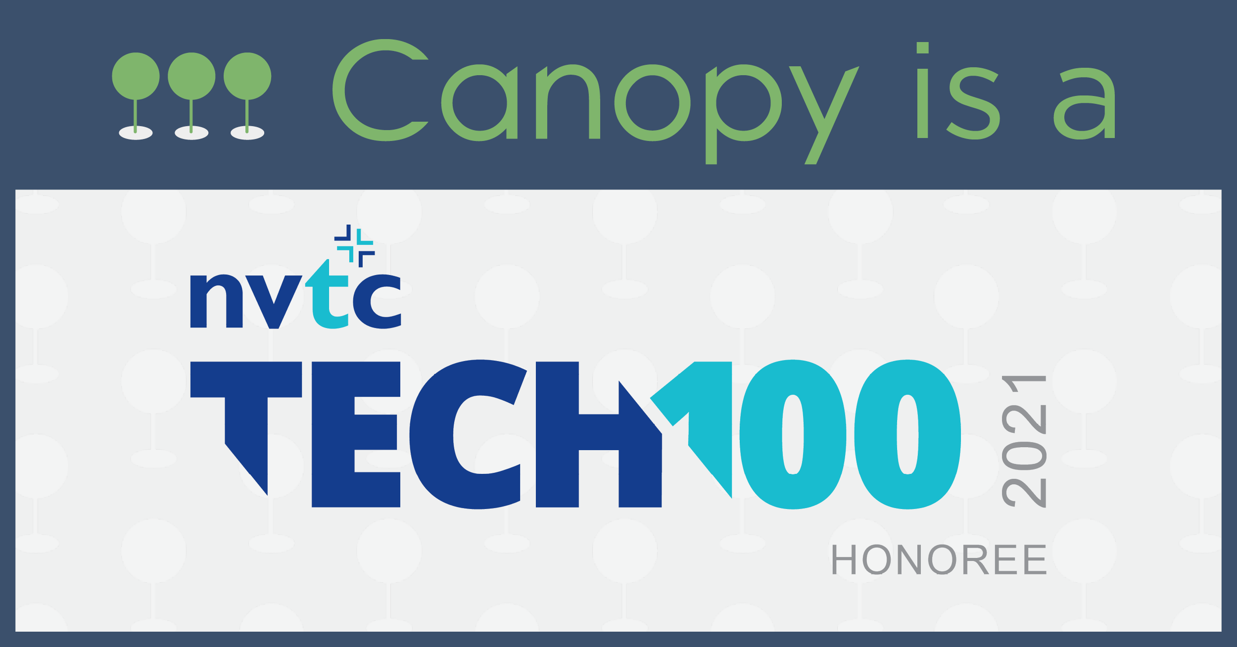 Canopy logo and NVTC Tech 100 Honoree 2021 logo