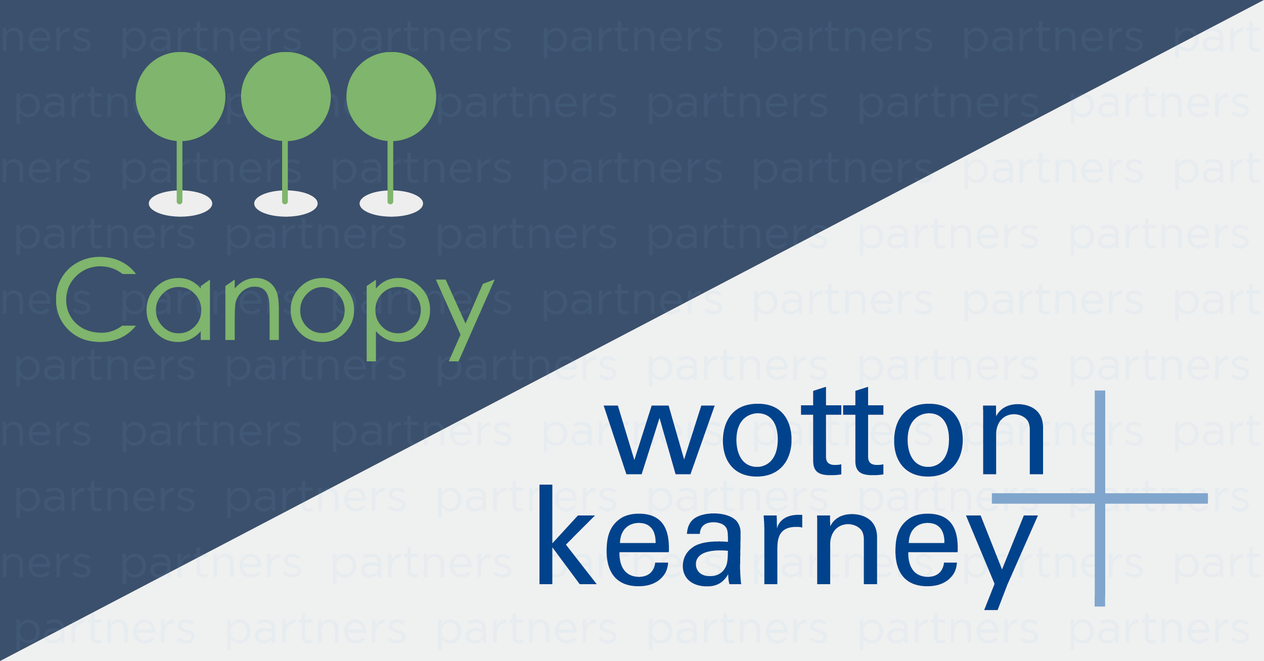 Graphic with partner company logos: Canopy and Wotton + Kearney