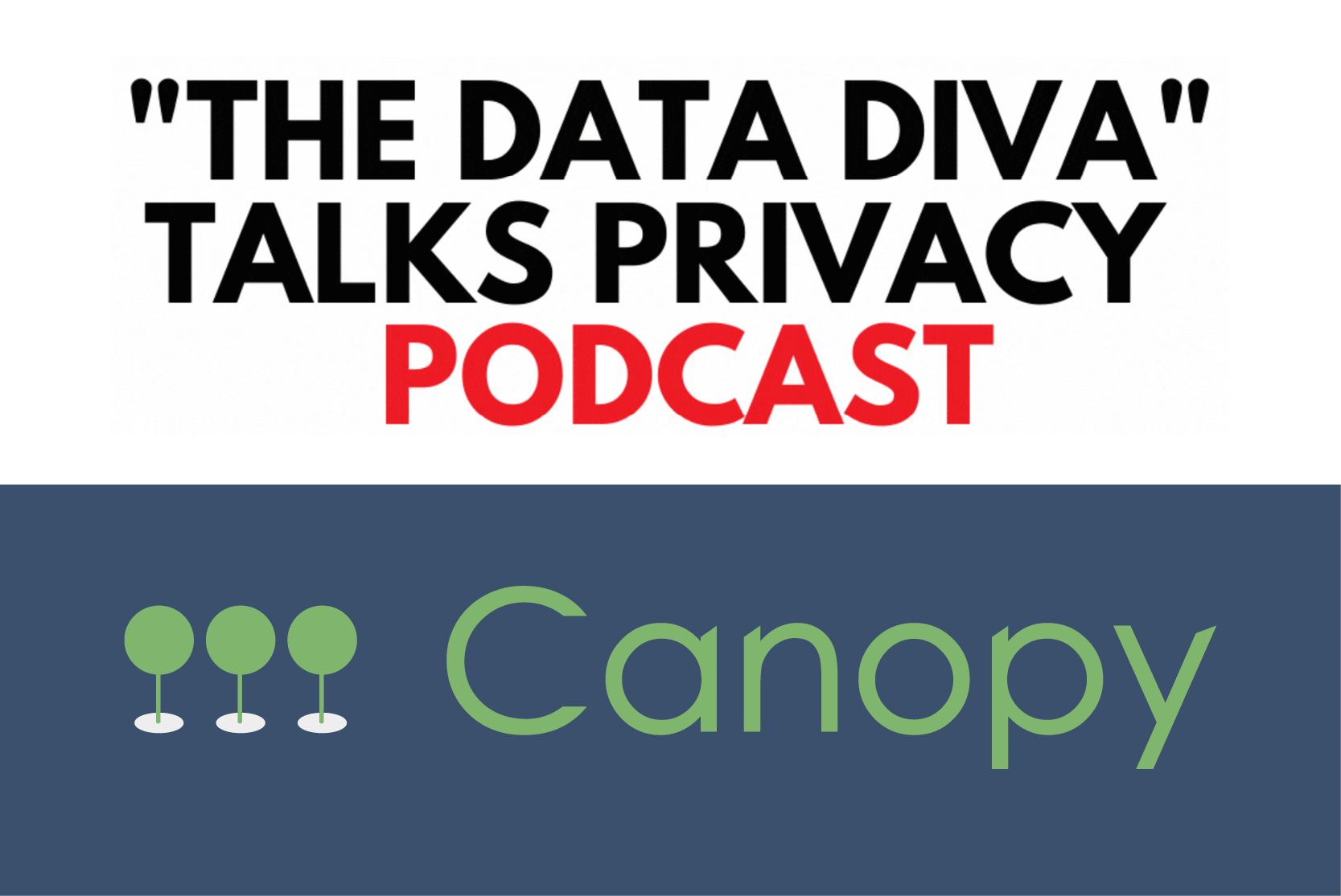 Graphic with logos for The Data Diva Talks Privacy Podcast and Canopy