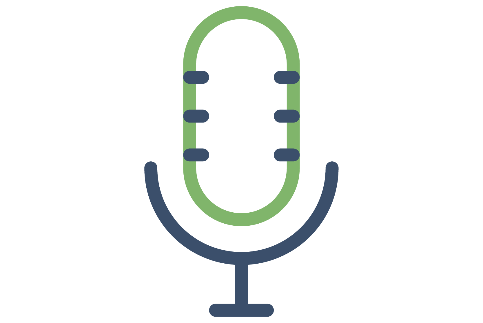 microphone icon in green and blue