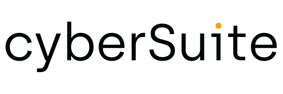 cyberSuite logo with orange dot on i