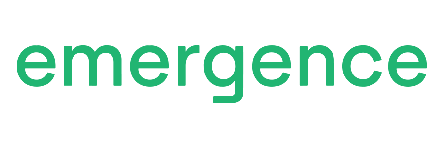 emergence text in green