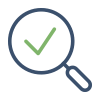 magnifying glass with checkmark icon